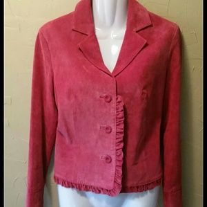 FINAL PRICE 🏮Harold's Raspberry Rose Suede Jacket